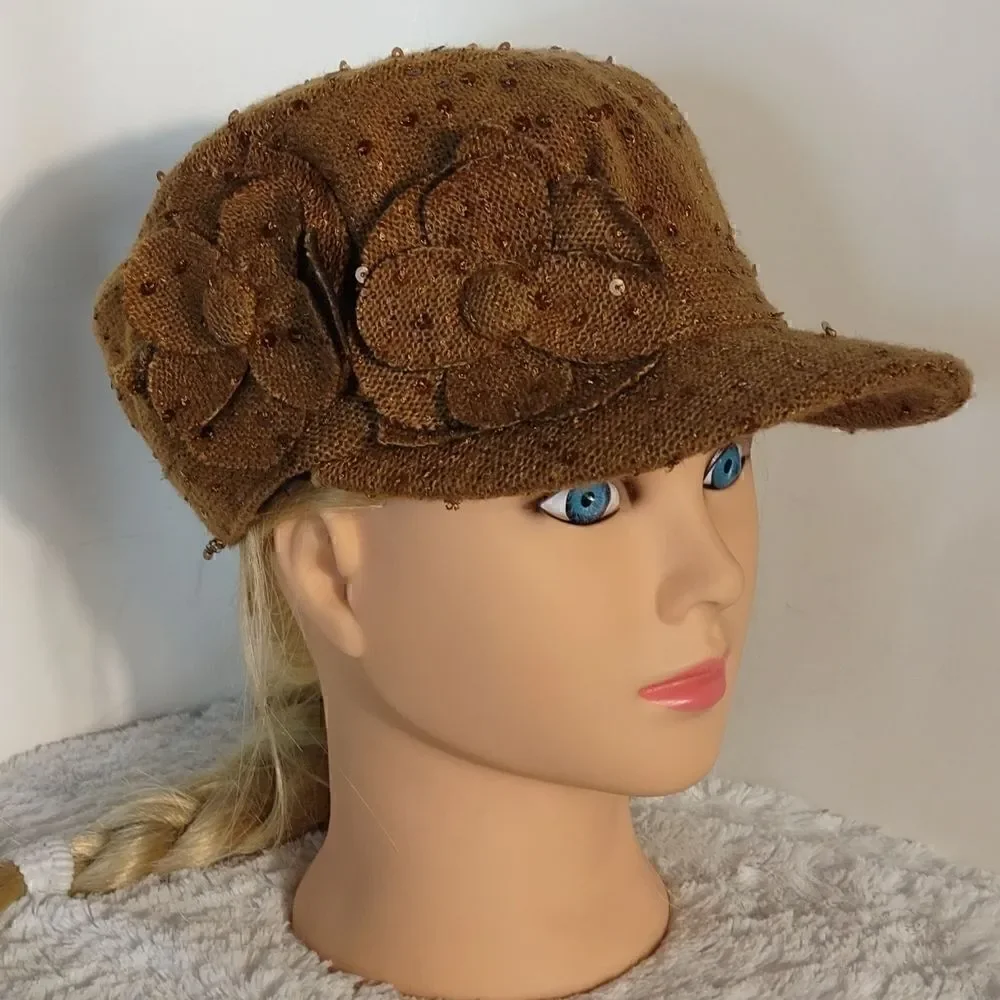 Something Special Sequined Floral Fashion Cap
